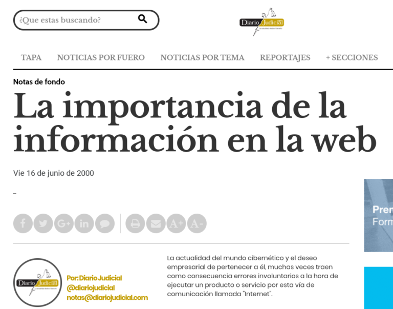 La importancia de la informacion en la web