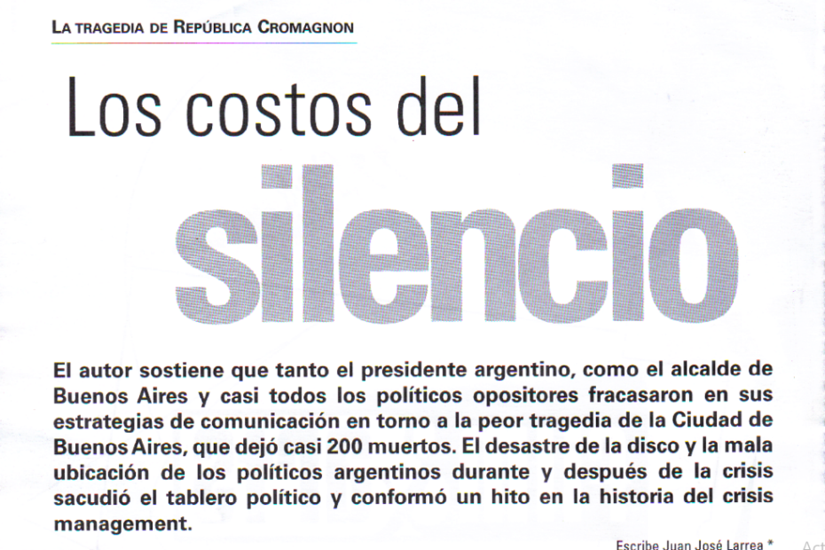 Los Costos del silencio - Cromagnon - Juan Jose Larrea