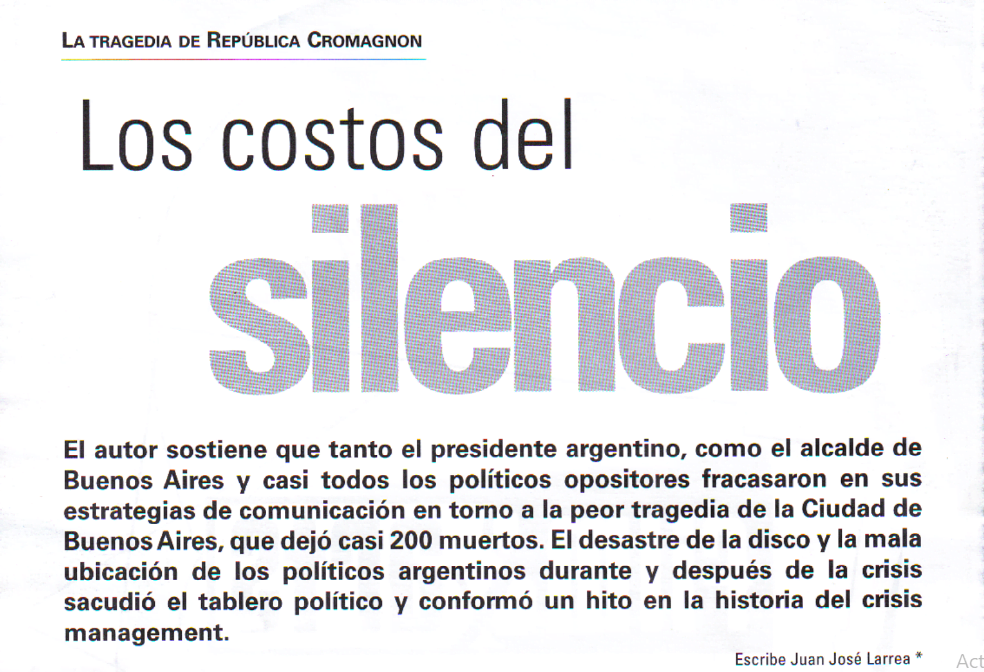 Los Costos del silencio - Cromagnon - Juan Jose Larrea